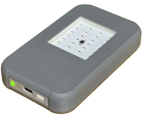 The Rejuv handheld red and near-infrared light therapy device