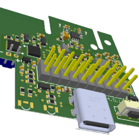 Isometric Image of PCB facing USB